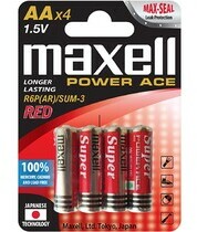 Pin Super Ace AA vỉ 4 viên Maxell R6P(AR)4P