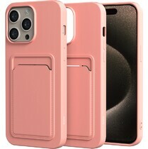 Ốp lưng iPhone 15 Pro Max Mipow Card Bag TPU Leather Hồng