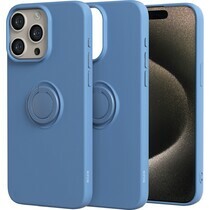 Ốp lưng iPhone 15 Pro Max Mipow Ring Stand TPU Leather Xanh dương