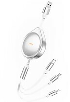 Cáp sạc dây rút Remax 3 trong 1 RC-C018 Bạc