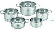 Bộ nồi Fissler Pure 5 món nắp kính có quánh