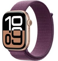 Apple Watch Series 10 GPS Cellular 46mm Rose Gold Aluminium Case Plum Sport Loop