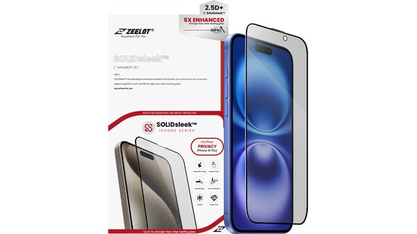 Miếng dán cường lực chống nhìn trộm Zeelot (2.5D ) Solidsleek Iphone 16 Plus