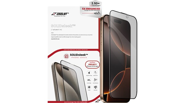 Miếng dán cường lực chống nhìn trộm Zeelot (2.5D ) Solidsleek Iphone 16 Promax