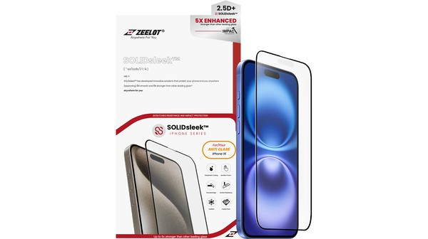 Miếng dán cường lực chống vân tay Zeelot (2.5D ) Solidsleek cho Iphone 16