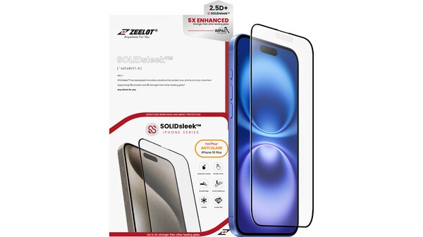 Miếng dán cường lực chống vân tay Zeelot (2.5D ) Solidsleek cho Iphone 16 Plus