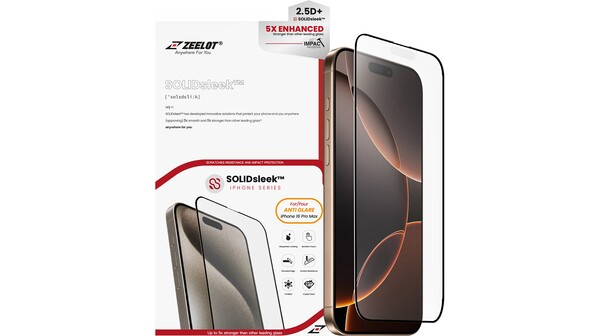 Miếng dán cường lực chống vân tay Zeelot (2.5D ) Solidsleek cho Iphone 16 Promax
