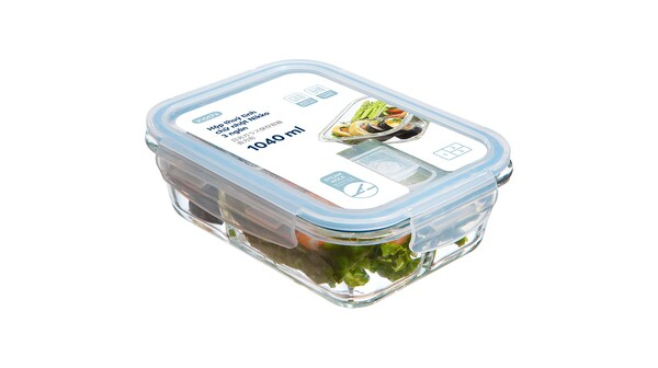 Hộp thủy tinh 3 ngăn hình chữ nhật Nikko 1040 ml