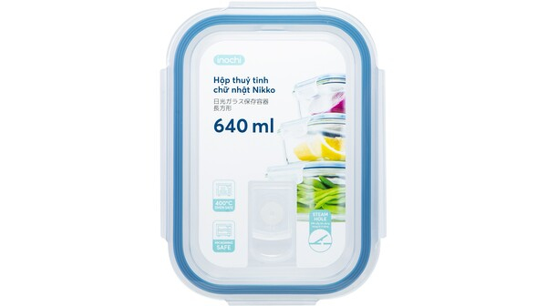Hộp thuỷ tinh hình chữ nhật Nikko 640 ml