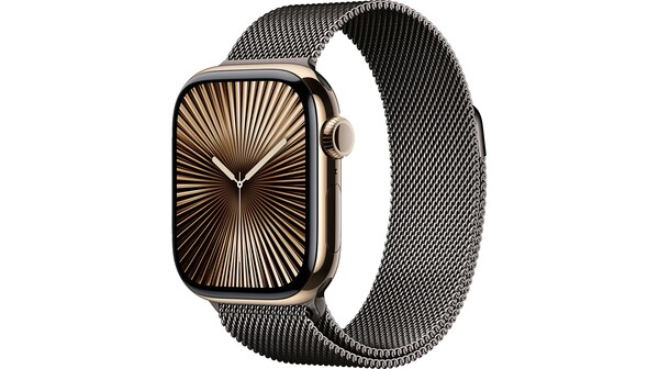 Apple Watch Series 10 GPS Cellular 42mm Gold Titanium Case Gold Milanese Loop