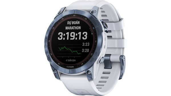 Đồng Hồ Garmin Fenix 7 Sapphire Solar 47mm Xanh Khoáng Biển Dây Đá Trắng
