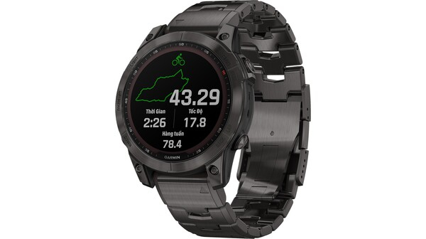Đồng Hồ Garmin Fenix 7 Sapphire Solar 47mm Xám Carbon Dây Titanium