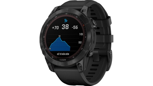 Đồng Hồ Garmin Fenix 7 Sapphire Solar 47mm Đen Dây Đen