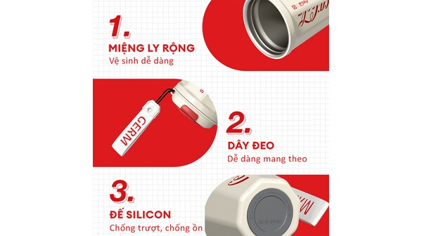 Bình giữ nhiệt Germ 390 ml GPS-2124VP-CCR Đỏ