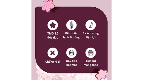 Bình giữ nhiệt Germ 500 ml GE-24SS-DB77 Hồng Trắng