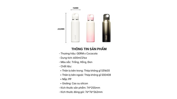 Bình giữ nhiệt Germ 600 ml GE-CK24AW-B96 Đen