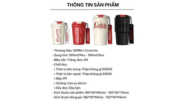 Bình giữ nhiệt Germ 390 ml GPS-2124VP-CCR Đỏ
