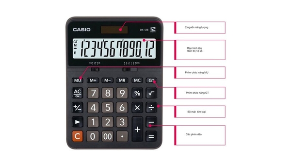 Máy tính Casio DX12B-BK chính hãng, giá tốt | nguyenkim.com