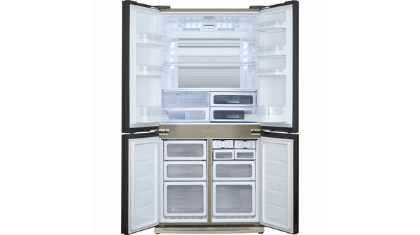 Tủ lạnh Sharp Inverter 556 lít SJ-FX630V-BE mặt chính diện tủ mở