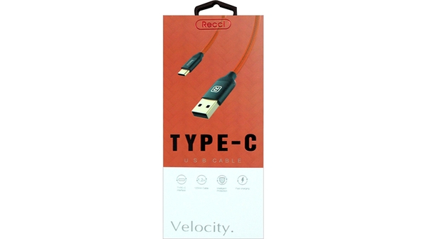 Cáp Recci Type-C Velocity (Đen) -1.2m