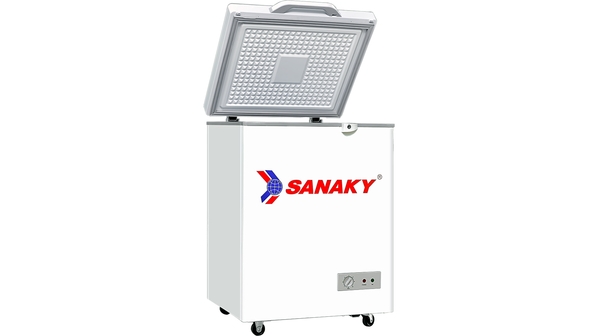 Tủ đông Sanaky 100 lít VH-1599HYKD mặt nghiêng phải tủ mở