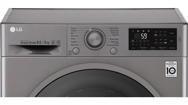 Máy giặt LG Inverter 9 kg FC1409D4E bảng điều khiển