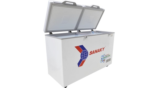 Tủ đông Sanaky Inverter 270 lít VH-3699A4K mặt nghiêng trái cửa tủ mở