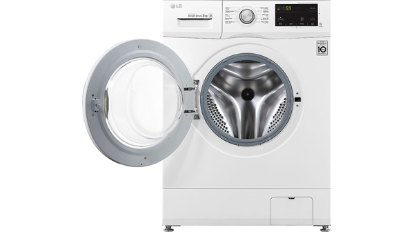 Máy giặt LG Inverter 8 kg FM1208N6W mặt chính diện cửa mở