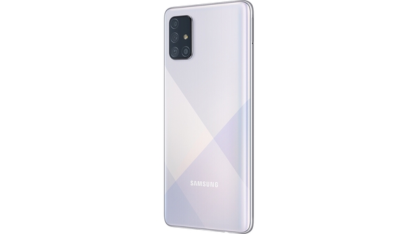 Điện thoại Samsung Galaxy A71 Bạc độc đáo mặt lưng nghiêng phải