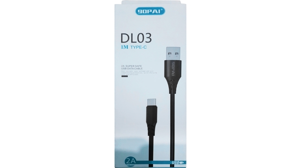 Cáp sạc USB Type-C 90PAI DL-03 Đen hộp sản phẩm
