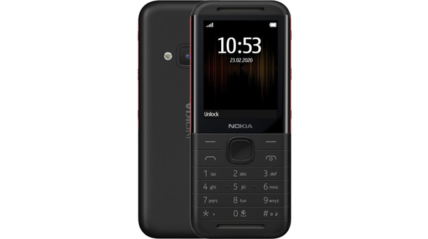 Điện thoại Nokia 5310 Đen Đỏ 2020 mặt chính diện trước sau