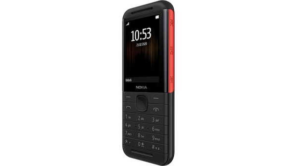 Điện thoại Nokia 5310 Đen Đỏ 2020 mặt nghiêng trái