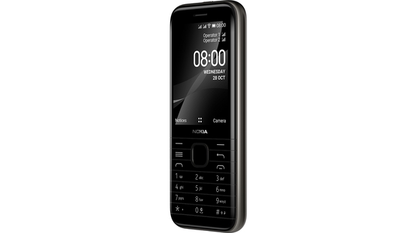 Điện thoại Nokia 8000 4G Đen mặt nghiêng trái