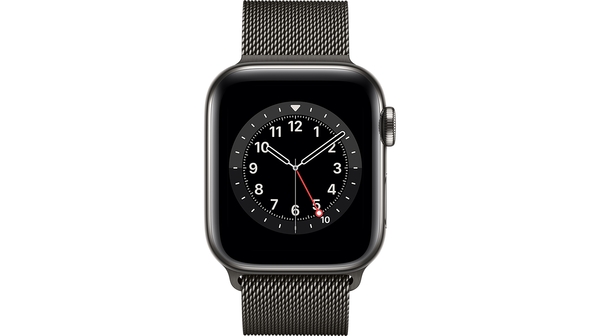 Apple Watch S6 LTE 40mm vỏ thép dây thép Đen mặt chính diện