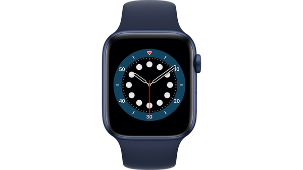 Apple Watch S6 GPS 44mm vỏ nhôm dây cao su Xanh Lam mặt chính diện