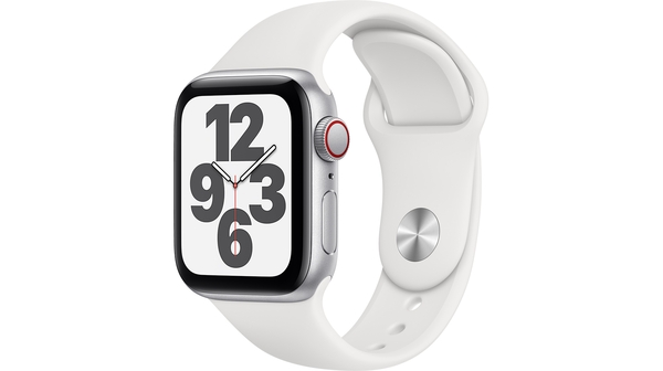 Apple Watch SE LTE 40mm Vỏ nhôm Dây cao su Trắng