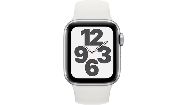 Apple Watch SE LTE 40mm Vỏ nhôm Dây cao su Trắng mặt chính diện