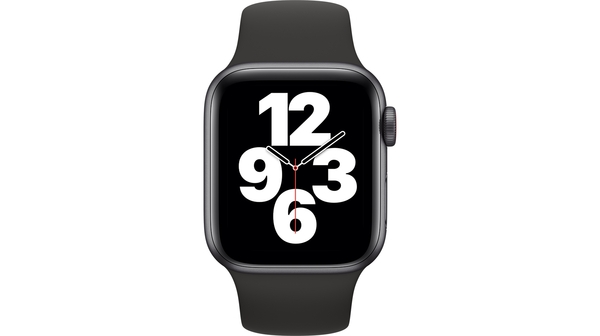 Apple Watch SE LTE 40mm Vỏ nhôm Dây cao su Đen mặt chính diện
