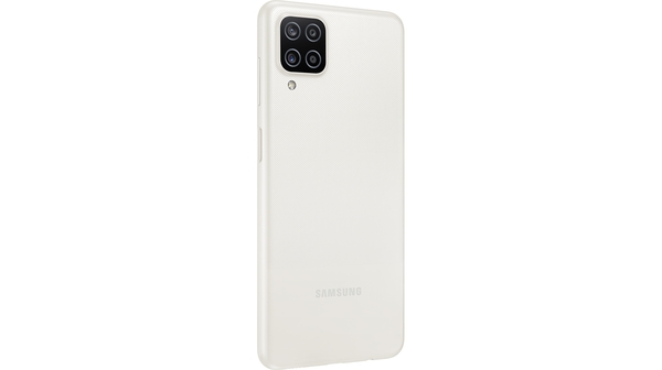 Điện thoại Samsung Galaxy A12 128GB Trắng mặt lưng nghiêng trái
