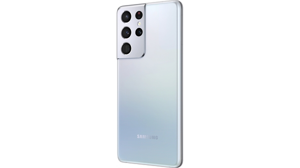 Điện thoại Samsung Galaxy S21 Ultra 12GB/128GB Bạc mặt lưng nghiêng trái