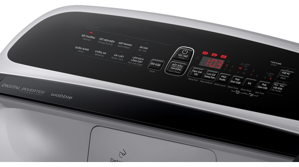 Máy giặt Samsung Inverter 8.5 kg WA85T5160BY/SV bảng điều khiển