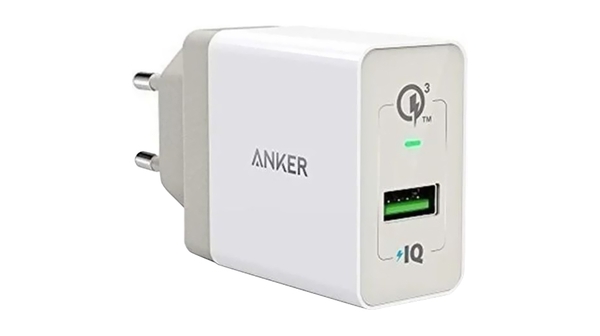 Sạc Anker 1 cổng 18W Quick charge 3.0 A2013 Trắng tốc độ sạc cực nhanh hệ thống an toàn MultiProtect