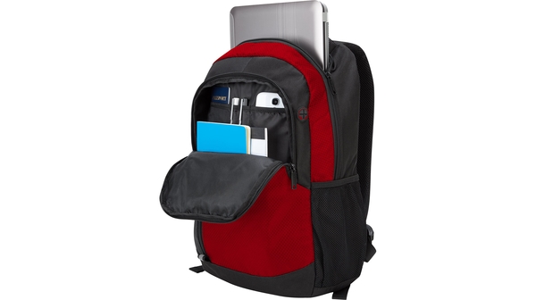 Balo laptop Targus 15.6 inch City Backpack Đỏ mặt nghiêng mở khóa