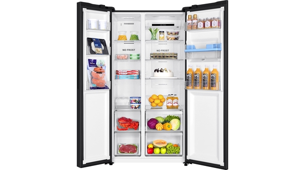 Tủ lạnh Aqua Inverter 524 lít AQR-SW541XA(BL) cửa mở có thực phẩm