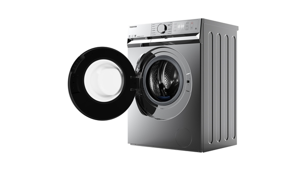 Máy giặt Toshiba Inverter 8.5 kg TW-BL95A4V(SS) mặt nghiêng phải cửa lồng mở