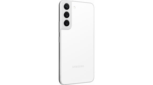 Điện thoại Samsung S22 8GB/128GB Trắng mặt lưng nghiêng trái