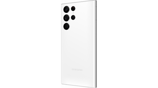 Điện thoại Samsung S22 Ultra 12GB/512GB Trắng mặt lưng nghiêng phải