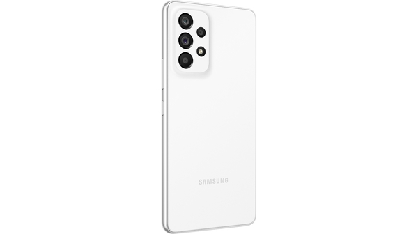 Điện thoại Samsung A53 5G 128GB Trắng mặt lưng nghiêng trái