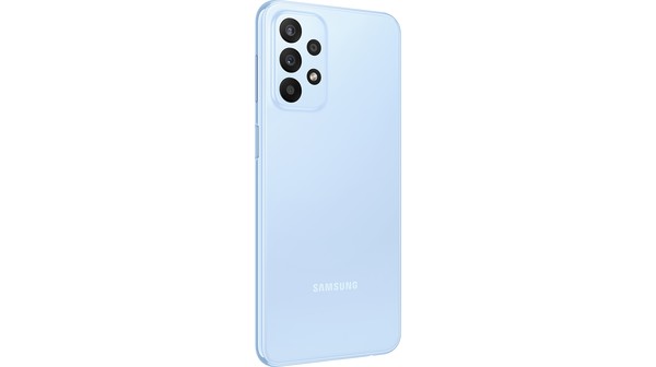 Điện thoại Samsung Galaxy A23 4GB/128GB Xanh mặt lưng nghiêng trái
