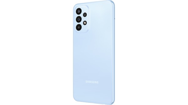 Điện thoại Samsung Galaxy A23 4GB/128GB Xanh mặt lưng nghiêng phải